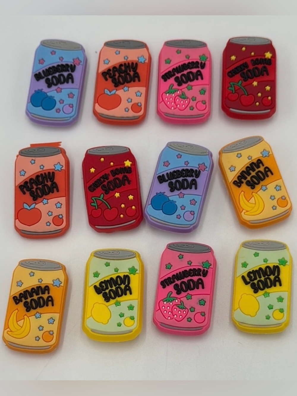 12 Colorful Soda Can Shoe Charms